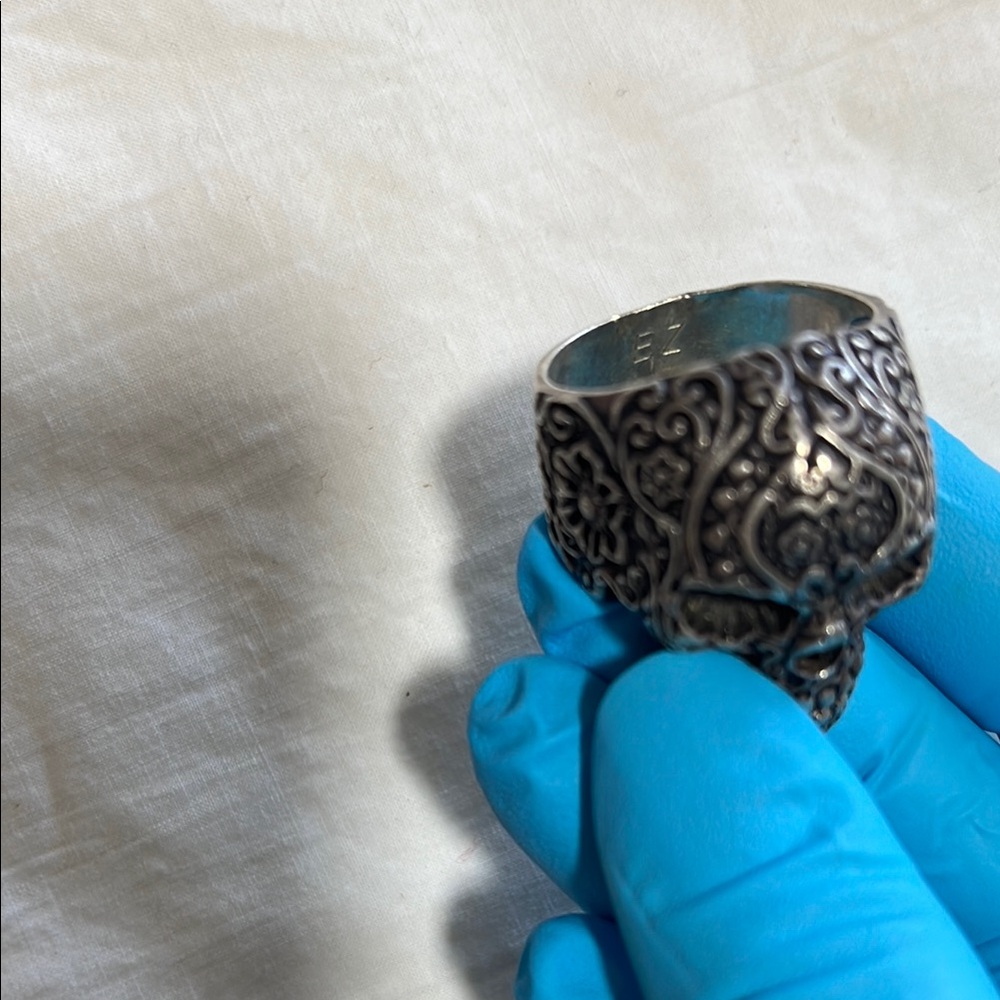 Intricately Designed Silver Skull Ring - image 5
